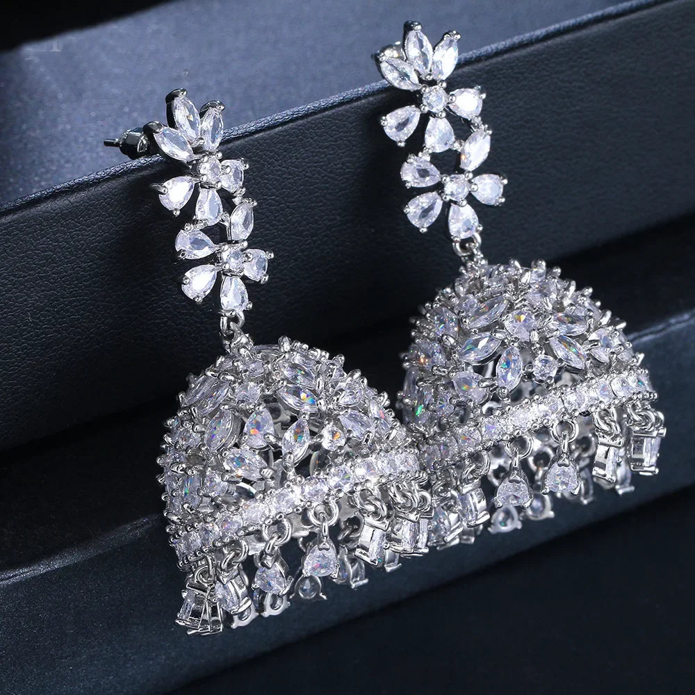 Luxury AAA Zircon Bridal Earrings CZ Cubic Zirconia Wedding Earring For Brides Women Accessories Dinner Party Gifts Jewelry b