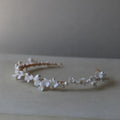 Porcelain Flower Headband Hairband Pearl Headpiece For Brides Women Headdress Headwear Wedding Hair Accessories Bridal Jewelry