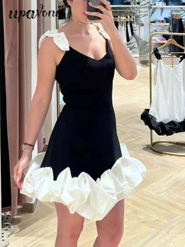 2024 Sexy Women'S Patchwork Draped Design Bandage Dress Spaghetti Strap Sleeveless Bodycon Backless Midi Dress Party Vestidos