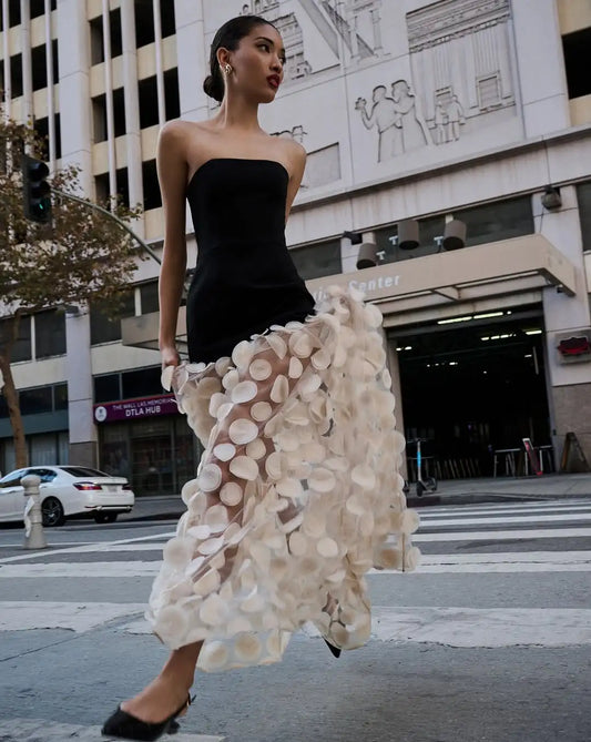 High Quality Women Sexy Off the Shoulder Florlas Mesh Long Maxi Dress Celebrate Birthday Party Evening Outfit Vestido