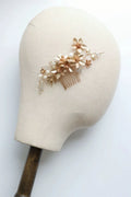 Bridal Jewelry Flower Leaf Hair Comb Pin Clip Vintage Gold Color Hairpin For Brides Bridesmaids Head Pieces Wedding Accessories b