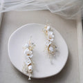 Wedding Accessories Porcelain Flower Head Piece Gold Color Hairpin For Brides Bridesmaids Handmade Hair Pin Clip Bridal Jewelry