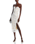 Arrival Women Sexy Strapless Lace Bodycon Mid-calf Dress Belt Fashion Birthday Party Celebrate Evening Cocktail Dress