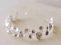 Wedding Hair Accessories Lotus Flower Headband Tiara Crystal Headpiece Crown Gift Brides Leaf Headdress Headwear Bridal Jewelry silver color