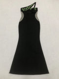 Shining Diamond Women Long Dresses Fashion One Shoulder Sleeveless Bandage Vestidos Female Bodycon Evening Cocktail Party Gowns