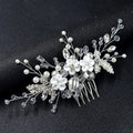 Luxury Bridal Hair Comb Wedding Hair Accessories Pearl Bride Side Combs Tiara For Women Girl Bridesmaids Hairpins Headpiece as pic 2