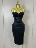 Sexy Strapless Gold Black Foil Color Bodycon Bandage Dress Women Fashion Celebrate Evening Party Luxury Birthday Dresses black