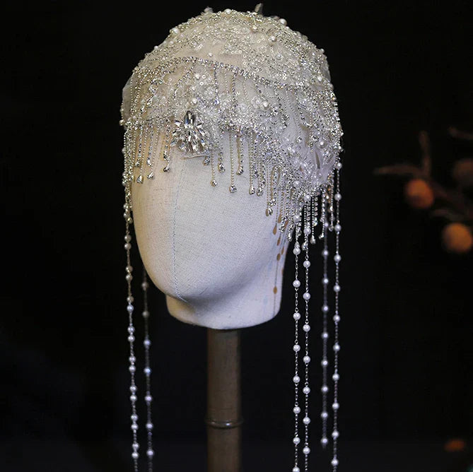 Flower Lace Headbands Hairbands Pearl Rhinestones Headpieces Headwear For Brides Women Bridal Jewelry Wedding Hair Accessories a