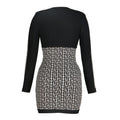 Black Color Women Long Sleeve Sexy Front Zipper Bodycon Mini Dress Rayon Bandage Fashion Runway Show Evening Dress