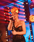 Celebrity Red Carpet Performance Stage Wear Women Sexy Lace Strapless Bodycon Mini Draped Dress Nightclub Party Wear