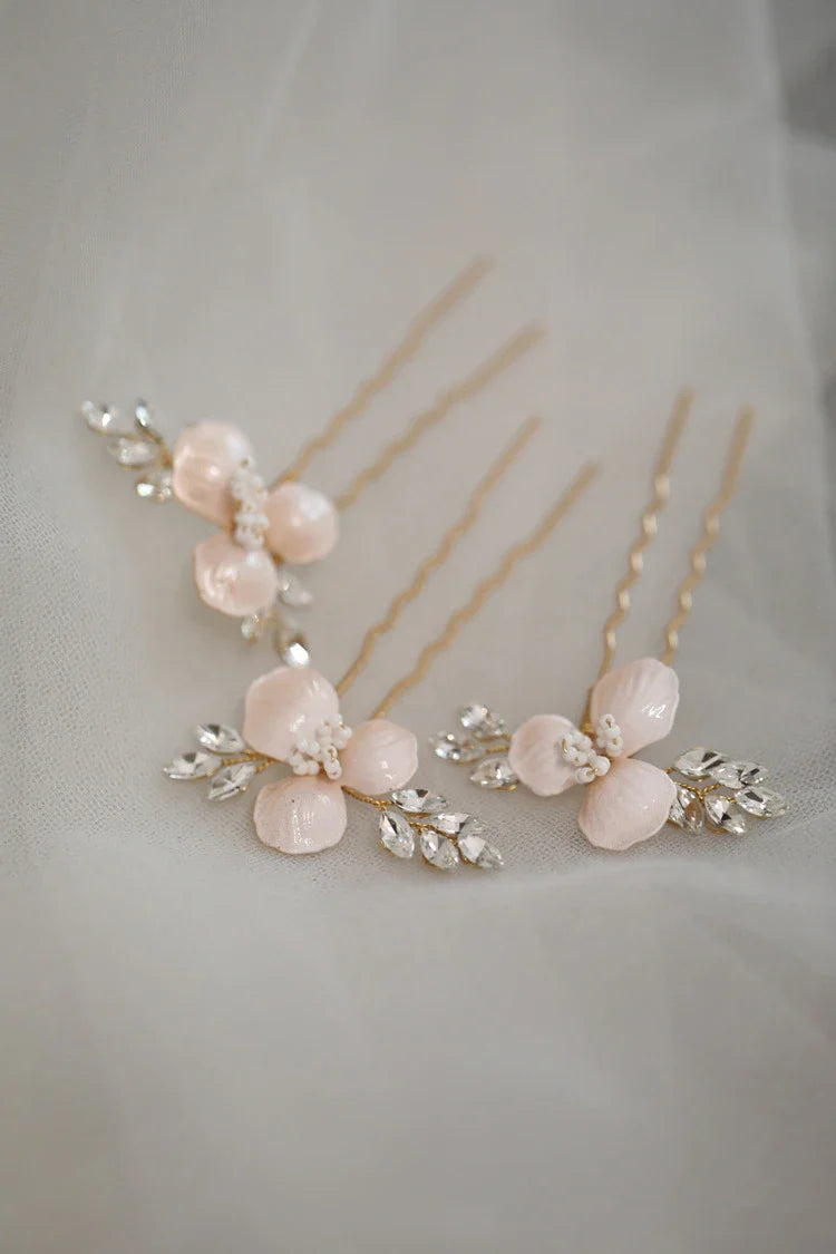 Wedding Accessories Flower Hair Pin Clip Vintage Gold Color Hairpin For Brides Bridesmaids Girl Party Head Piece Bridal Jewelry