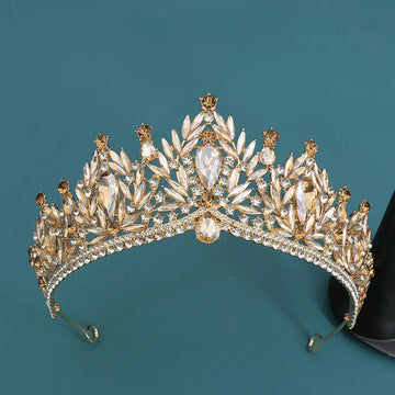 Baroque Crowns And Tiaras For Women Crystal Queen Princess Bridal Crown For Wedding Hair Accessories Party Prom Hair Jewelry as picture 2