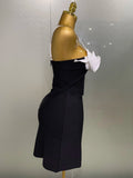 Women Celebrity Sexy Sleeveless 3D Flower Patchwork Mini Bodycon Bandage Short Dress Elegant Evening Club Party Dress
