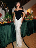Top Quality Women Sexy Slash Neck Off the Shoulder Laced-up Bodycon Floor-length Dress Evening Party Celebrate Cocktail Outfit