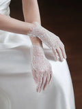 Short Bridal Gloves Vintage Flower Long Wristband Wedding Glove For Women Girl Party Evening Dress Jewelry Bride Accessories a