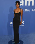 Women Sleeveless Sexy O-Neck Bodycon Bandage Long Maxi Dress Celebrity Red Carpet Elegant Evening Party Dress black