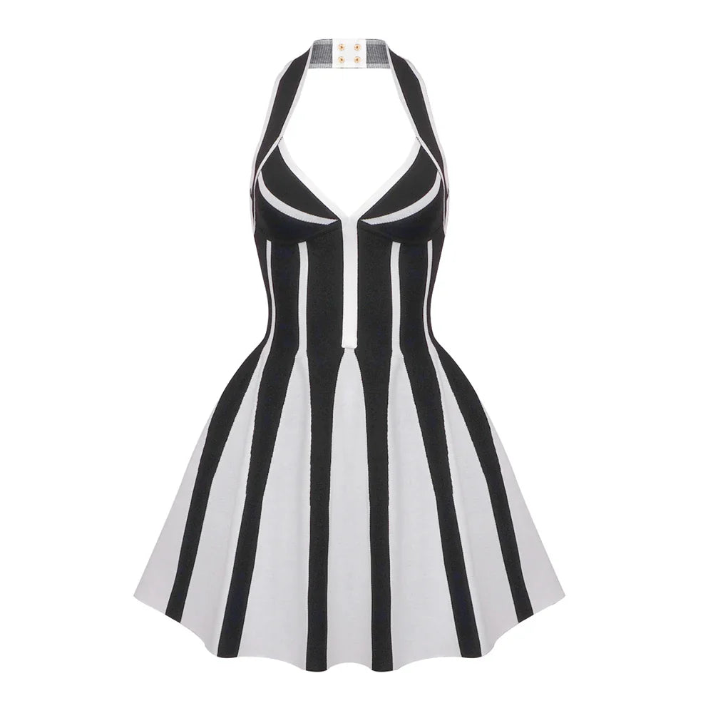 High Quality Celebrity Fashion Red Carpet Dress Women Sexy Halter A-Line Mini Bandage Evening Party Dress Wholesale