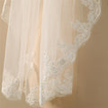 Short Bridal Veil Lace Tulle Wedding Veil in White , Off-white , Ivory
