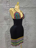 Top Quality Women Sleeveless Sexy V-Neck Shinning Crystal Bodycon Mini Bandage Dress Celebrate Nightclub Party Outfit Vestido