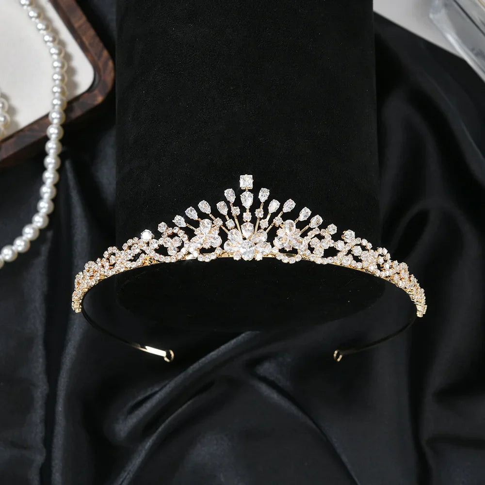 Bridal Hair Jewelry AAA Zircon Tiaras and Crowns CZ Zirconia Headband Women Brides Prom Pageant Headpiece Wedding Accessories