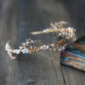 Wedding Hair Accessories Crystal Tiara Vintage Gold Color Baroque Headband Bride Hairband Party Leaf Headpiece Bridal Jewelry b