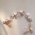 Porcelain Flower Hair Comb Pin Clip Leaf Head Piece For Brides Bridesmaids Crystal Hairpins Wedding Accessories Bridal Jewelry d