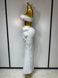 Women Sexy Camisole Floral Bandage Long Skirts Two Piece Set Celebrity Elegant Party Cocktail Prom Gown Nightclub Outfit