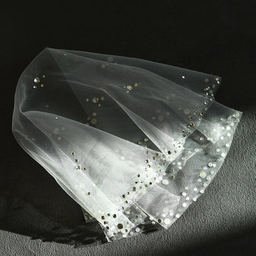 Short Crystal Bridal Veil Lace Wedding Veils For Evening Dinner Party Dress Women Gift Hair Accessories Brides Jewelry a