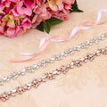 Opal Crystal Wedding Belts Sash Rose Gold Silver Color Bridal White Ivory Champagne Ribbon Party Dress Jewelry Bride Accessories