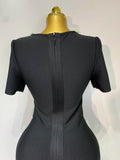 Women Sexy Luxury Rhinestone Short Sleeve Bodycon Dress Party Evening Celebrate Birthday Black Bandage Club Prom Gown
