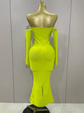 Sexy Off Shoulder Luxury Diamonds Long Bodycon Bandage Dress Women Celebrity Elegant Prom Gown Birthday Club Cocktail Dress