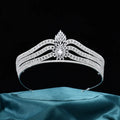 Wedding Hair Accessories Cubic Zirconia Tiaras and Crowns Zircon Headpiece For Brides Women Pageant Prom Headband Bridal Jewelry