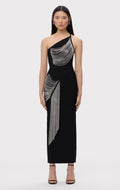 Arrival Women Sexy Halter Off the Shoulder Silver Tassels Bodycon Long Bandage Dress Evening Party Celebrate Cocktail Wear black