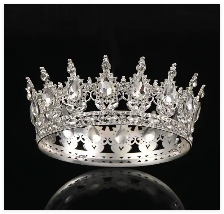 Princess Queen Crowns For Women Wedding Bridal Headdress Baroque Round Tiaras Crowns For Pageant Birthday Party Hair Jewelry as pic 5