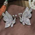 High Quality Butterfly Zircon Bridal Earrings CZ Zirconia Wedding Earring For Women Bride Accessories Party Dinner Dress Jewelry