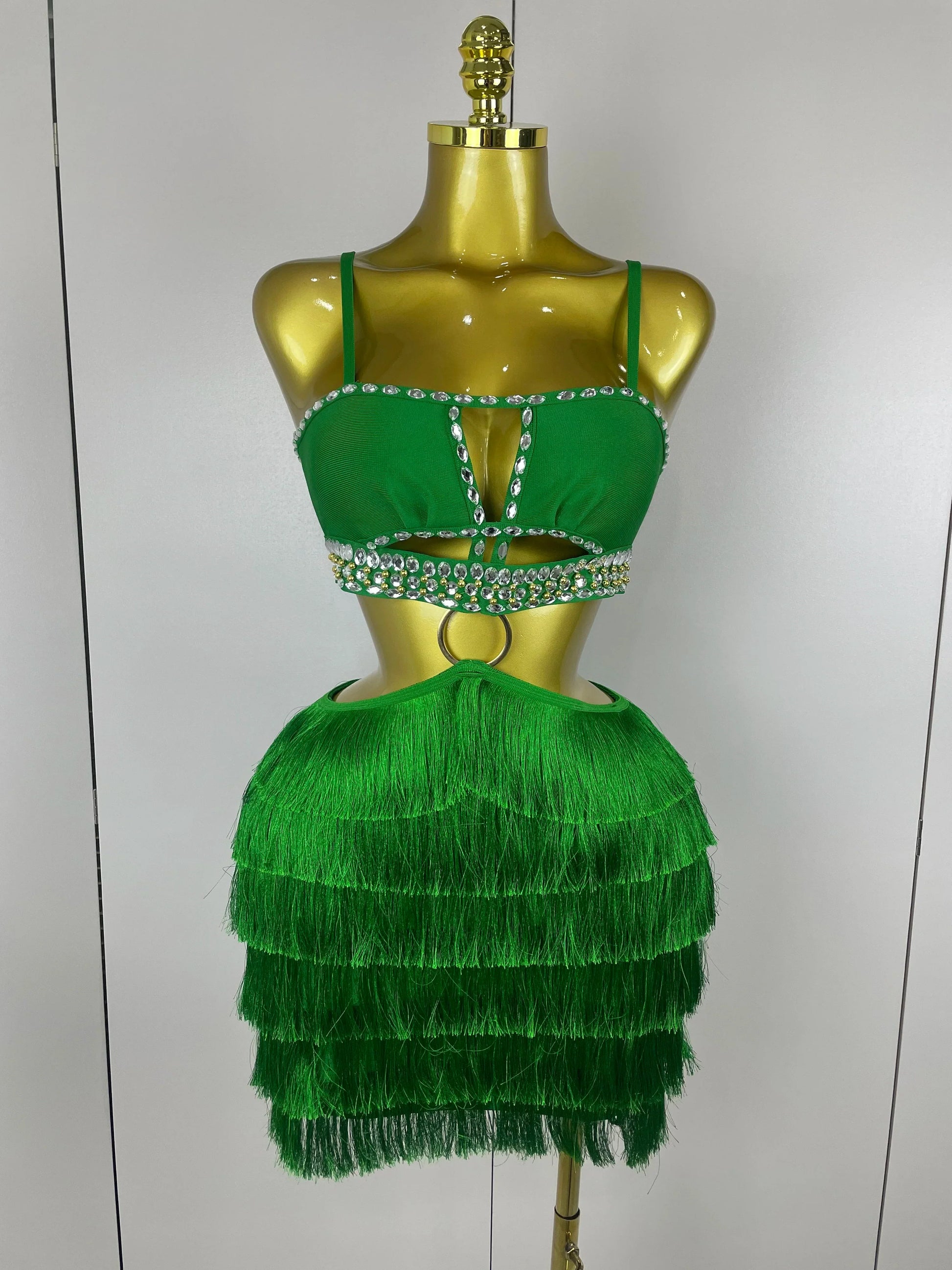 Women Sexy Green Sling Backless Dress Bodycon Bandage Dress Celebrity Elegant Evening Club Luxury Birthday Party Dresses green