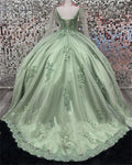Charro Mint Green Quinceanera Dress Sweet 16 Vestidos 15 Anos Cap Sleeve Lace Ball Gown Prom Dress Corset Pageant Customized