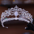 Princess Queen Tiaras and Crowns Rhinestones Zirconia Headband For Brides Women Diadem Wedding Accessories Bridal Hair Jewelry a