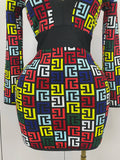 Sexy V-Neck Long Sleeve Bodycon Jacquard Short Bandage Dress Women Elegant Evening Luxury Birthday Party Cocktail Outfit