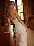 2025 Light Luxury Beaded Design Maxi Dress Spaghetti Strap Sleeveless Slimming Split Lace Long Dress Evening Party Vestido