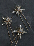 Wedding Accessories Crystal Rhinestones Hair Pins Clips Gold Color Head Pieces For Brides Bridesmaids Hairpins Bridal Jewelry b