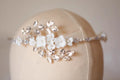 Wedding Hair Accessories Porcelain Flower Headband Tiara Crystal Pearl Headwear For Brides Women Headpieces Crown Bridal Jewelry