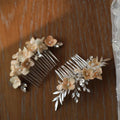 Bridal Jewelry Porcelain Flower Hair Comb Pin Clip For Brides Bridesmaids Hairpins Floral Leaf Head Piece Wedding Accessories