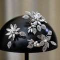 Silver Color Hairpins Crystal Pearl Head Piece For Brides Women Rhinestones Hair Pins Clips Wedding Accessories Bridal Jewelry