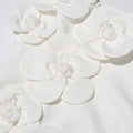 White Color Women Sexy Halter Backless Off the Shoulder Bodycon Mini Dress Florals Birthday Party Celebrate Vacation Dress