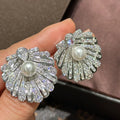 Pearl AAA Zircon Bridal Earrings CZ Cubic Zirconia Wedding Earring For Brides Accessories Women Party Dinner Dress Jewelry