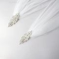 Soft Bridal Cape Veil with Diamond Appliques on Shoulder Wedding Cloak Elegant Bridal Accessory