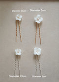 Bridal Jewelry Porcelain Flower Hair Pin Clip Pearl Head Piece For Brides Bridesmaids Hairpins Women Wedding Accessories