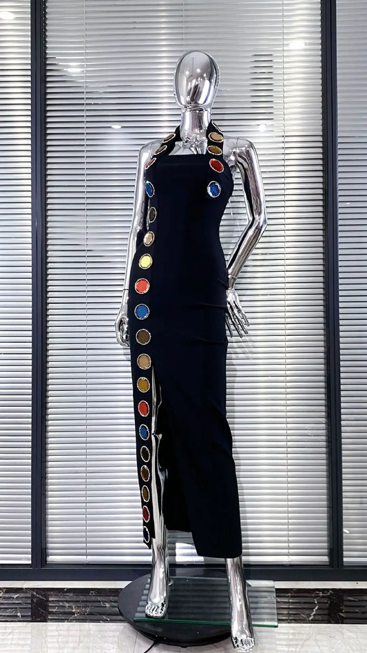 Women Sexy Halter Off the Shoulder Shinning Sequined Bodycon Long Bandage Dress Celebrate Evening Party Birthday Fashion Outfit
