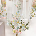 Romantic and Unique Colored Lace Appliqué Fingertip-Length Veil Perfect for Outdoor, Garden, Party, or Themed Weddings